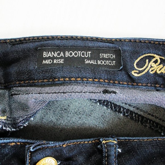 Buffalo David Bitton Jeans Dark Blue Size 27 Bianca Bootcut Stretch Midrise - Picture 4 of 7